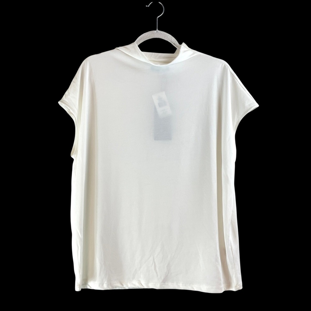 Gibsonlook Womens White Mock Neck Cap Sleeve Top XL New G20898GL
